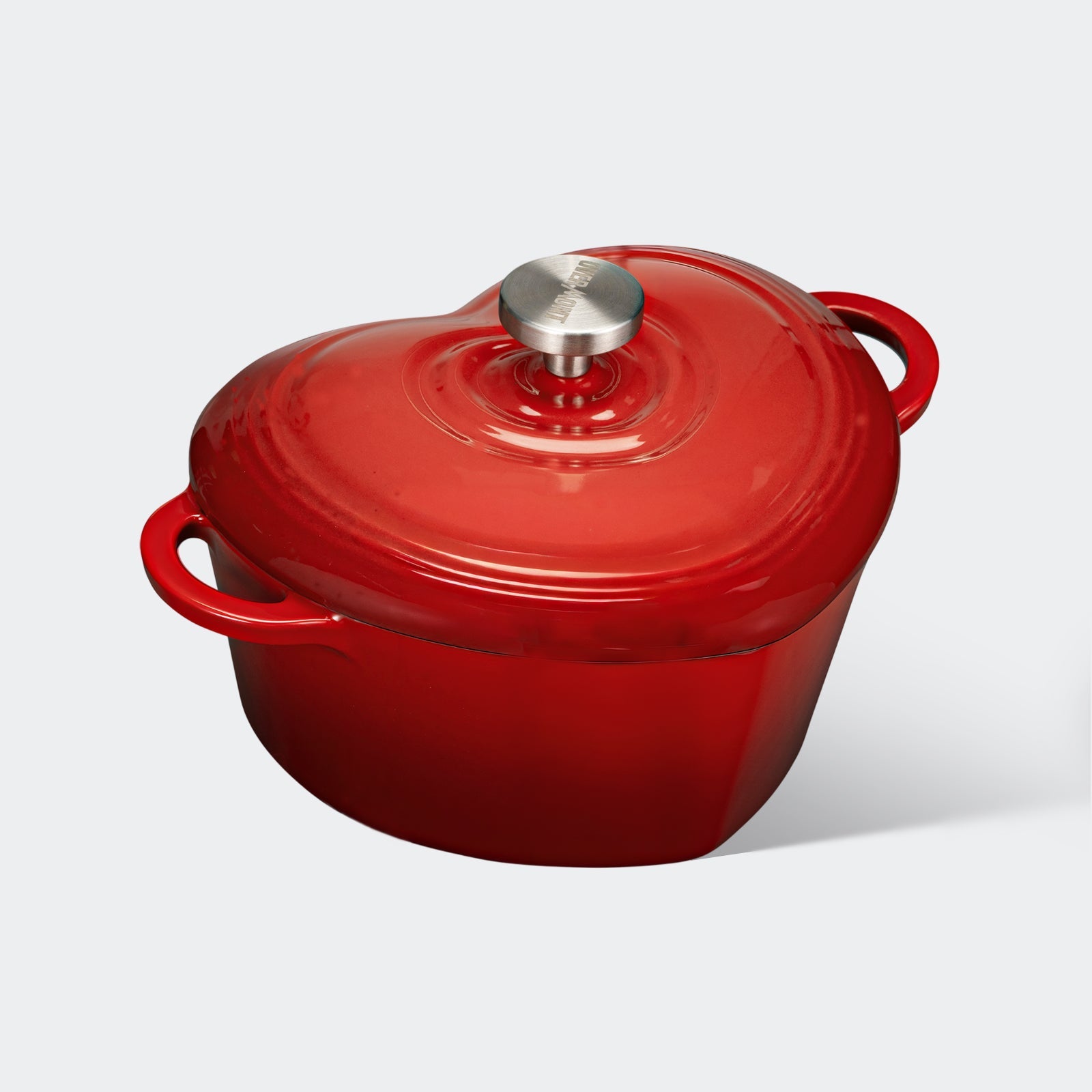 Overmont Heart-Shaped Cast Iron Dutch Oven 2QT Multicolor