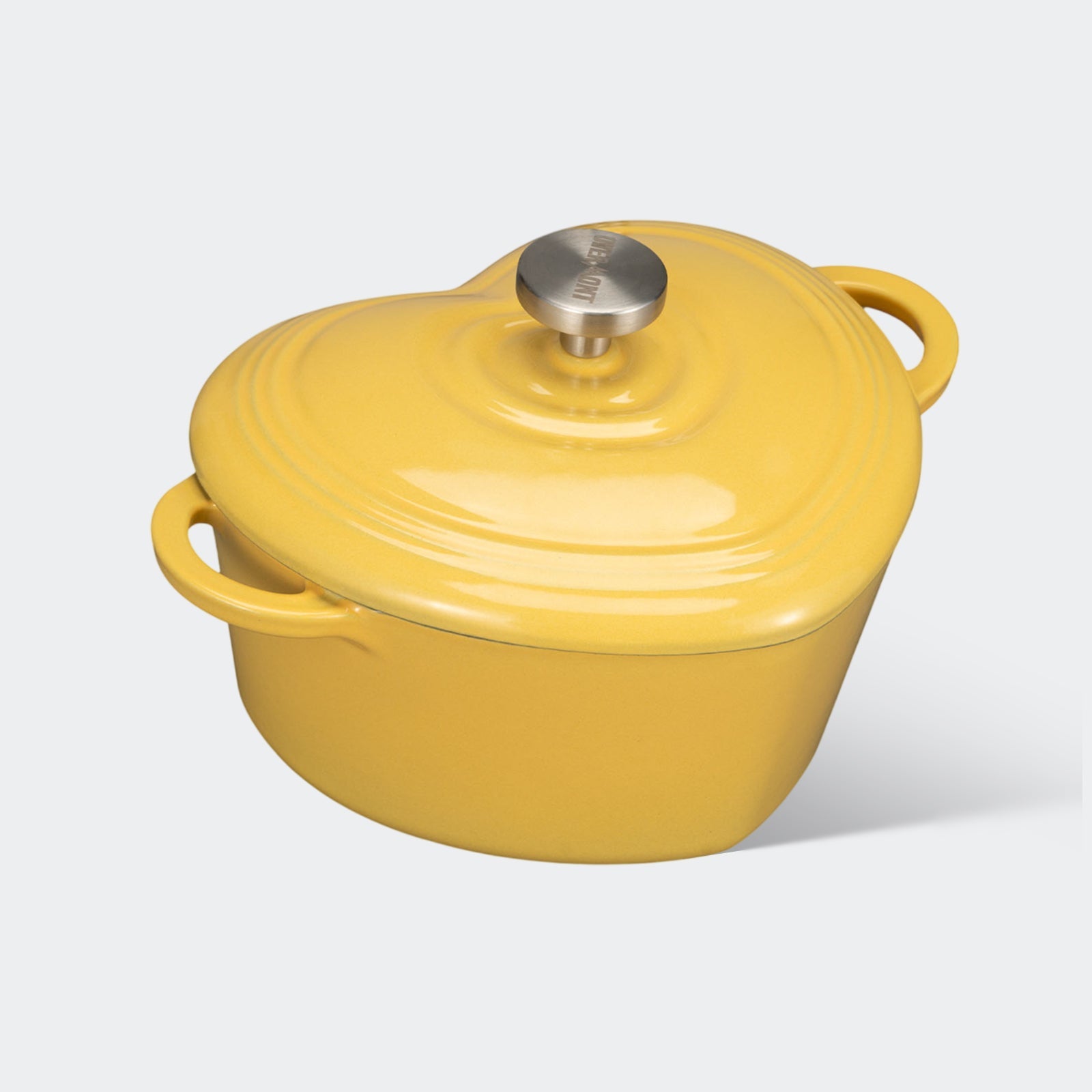 Overmont Heart-Shaped Cast Iron Dutch Oven 2QT Multicolor