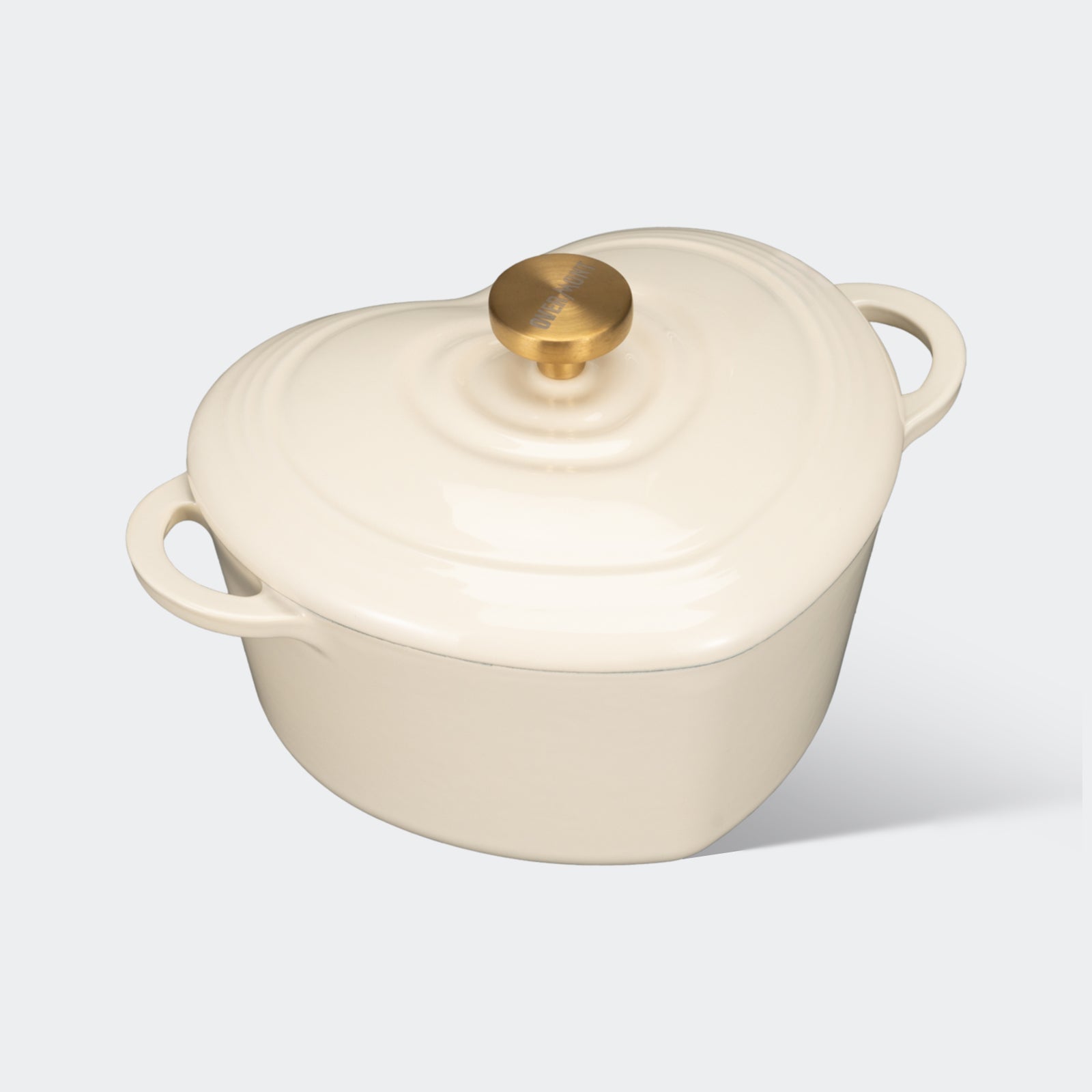 Overmont Heart-Shaped Cast Iron Dutch Oven 2QT Multicolor