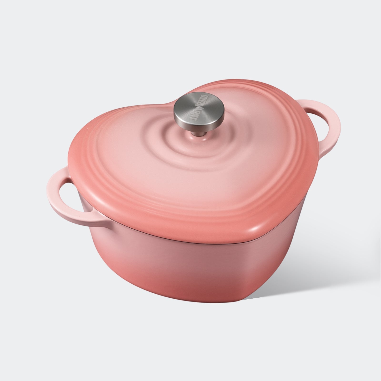 Overmont Heart-Shaped Cast Iron Dutch Oven 2QT Multicolor