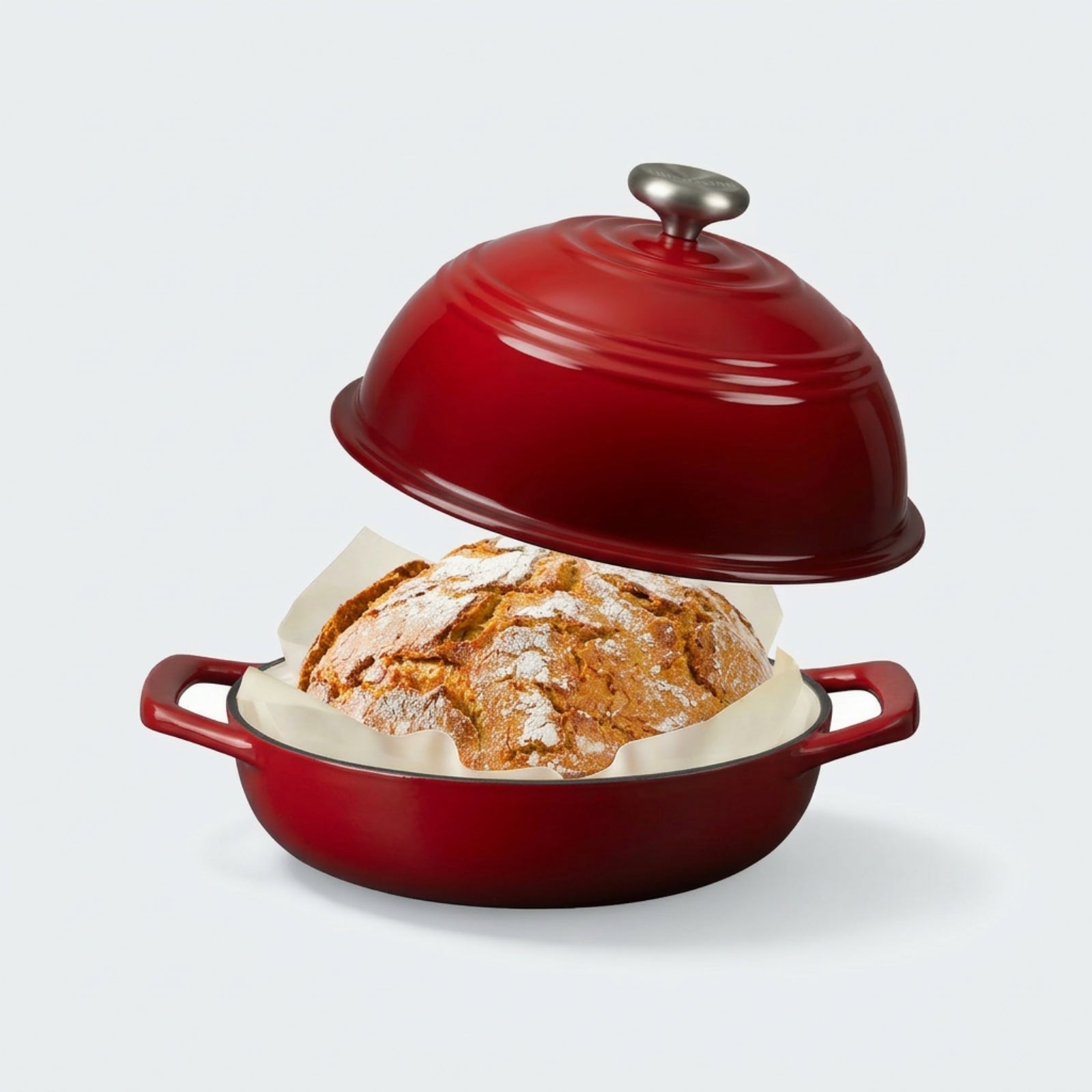Overmont 6QT Cast Iron Bread Dutch Oven Multicolor