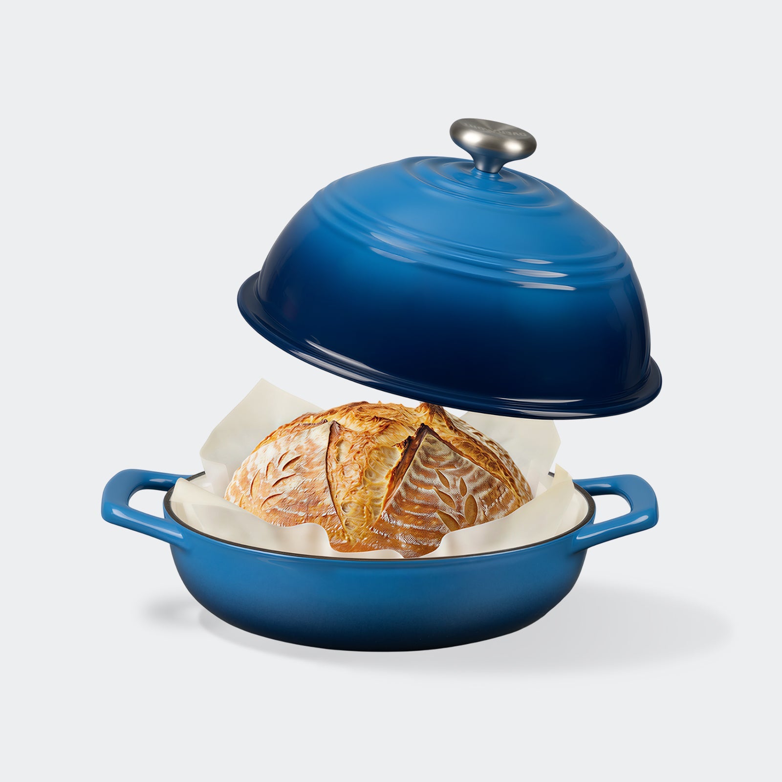 Overmont 6QT Cast Iron Bread Dutch Oven Multicolor