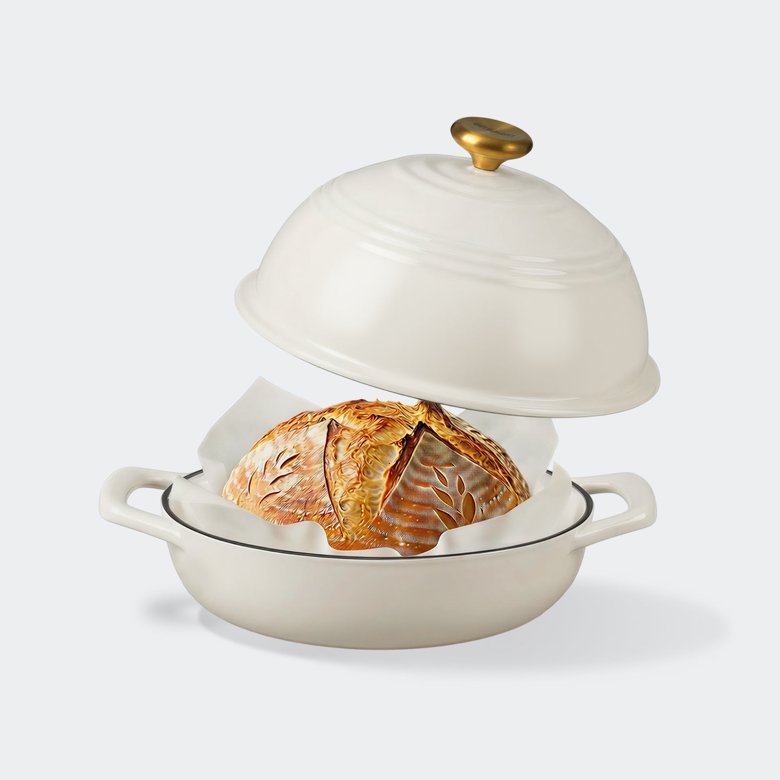 Overmont 6QT Cast Iron Bread Dutch Oven Multicolor