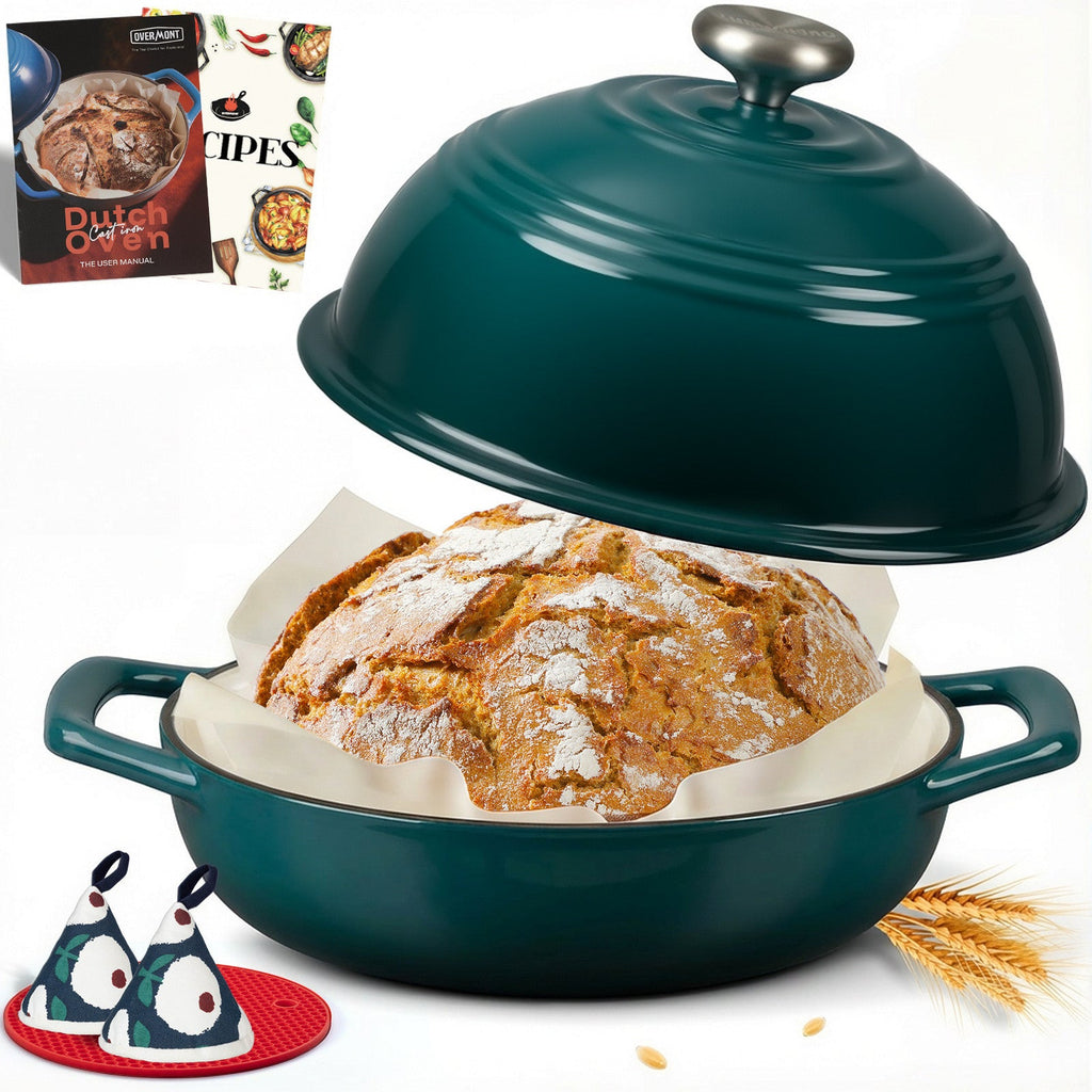 Overmont 6QT Cast Iron Bread Dutch Oven Multicolor
