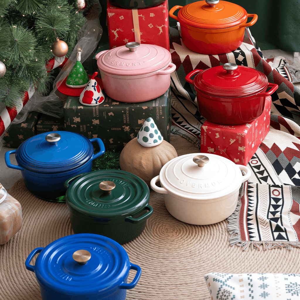Overmont 5.5QT Enameled Cast Iron Dutch Oven Multicolor